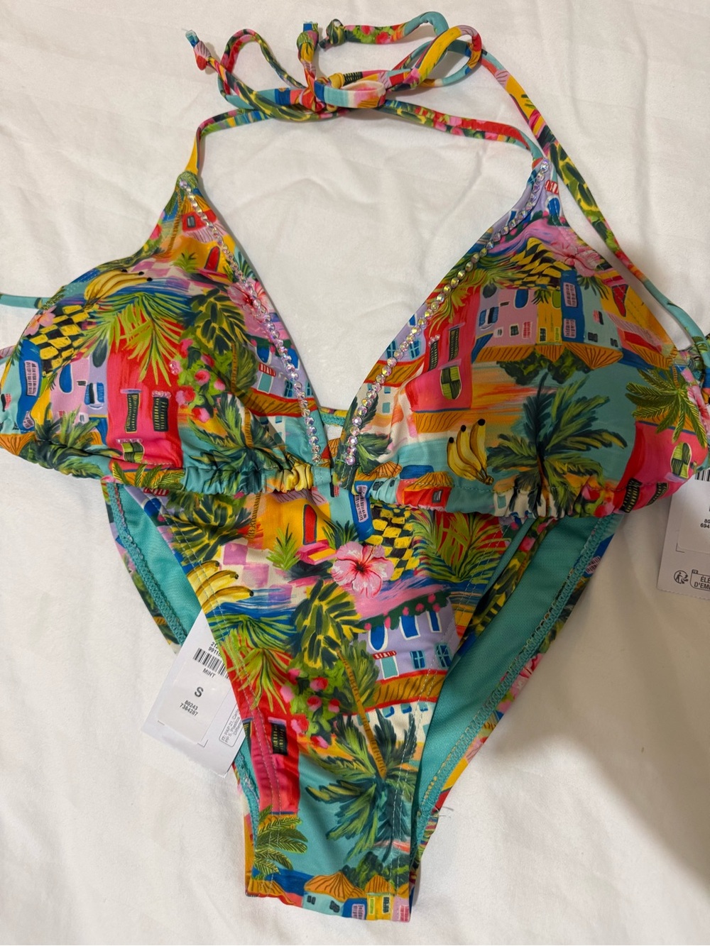 🌴 Tropical Rhinestone Bikini ✨ - Picture 3 of 4
